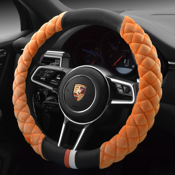Universal Car Steering Wheel Cover Winter Decoration Cute 38cm Plush Footprint Auto Automobile Vehicle Steering Wheel Protector - Yahko Merchandise