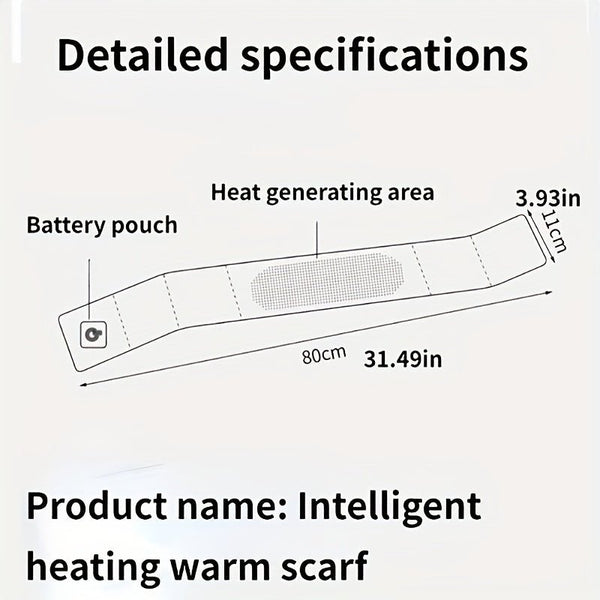 USB Women Men Heating Scarf Temperature Scarf 3 Gears Adjustable USB Charging Heat Control Neck Warmer For Cycling Camping USB Heated Scarf - Temperature Adjustable Heating Scarf - Yahko Merchandise