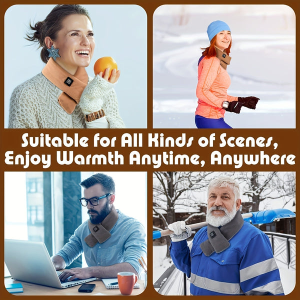 USB Women Men Heating Scarf Temperature Scarf 3 Gears Adjustable USB Charging Heat Control Neck Warmer For Cycling Camping USB Heated Scarf - Temperature Adjustable Heating Scarf - Yahko Merchandise