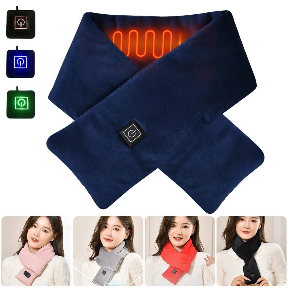 USB Women Men Heating Scarf Temperature Scarf 3 Gears Adjustable USB Charging Heat Control Neck Warmer For Cycling Camping USB Heated Scarf - Temperature Adjustable Heating Scarf - Yahko Merchandise