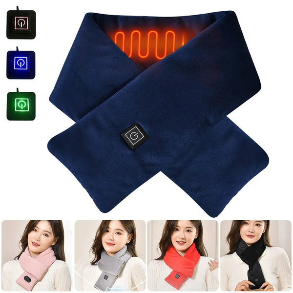 USB Women Men Heating Scarf Temperature Scarf 3 Gears Adjustable USB Charging Heat Control Neck Warmer For Cycling Camping USB Heated Scarf - Temperature Adjustable Heating Scarf - Yahko Merchandise