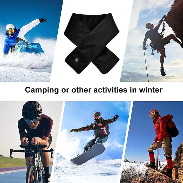 USB Women Men Heating Scarf Temperature Scarf 3 Gears Adjustable USB Charging Heat Control Neck Warmer For Cycling Camping USB Heated Scarf - Temperature Adjustable Heating Scarf - Yahko Merchandise