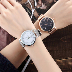 Vansvar fashion brand silver and gold mesh band creative marble wristwatch casual women quartz watches gift relogio feminino - Yahko Merchandise