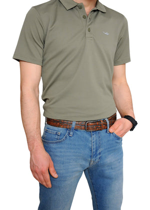 Vegas Brown Blue Leather Men Belt - Yahko Merchandise