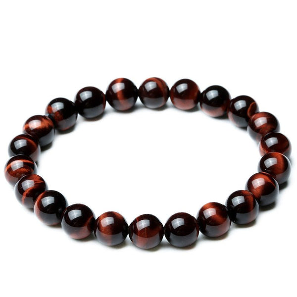 Vintage Style 8mm Red Tiger Eye Bracelet Anti - fatigue - Yahko Merchandise