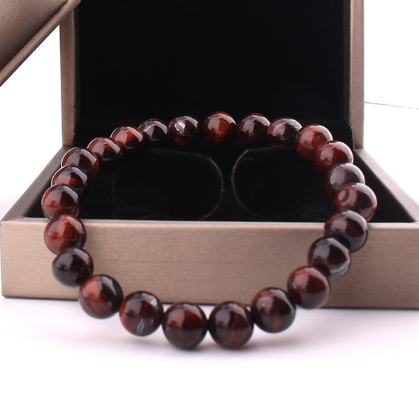 Vintage Style 8mm Red Tiger Eye Bracelet Anti - fatigue - Yahko Merchandise