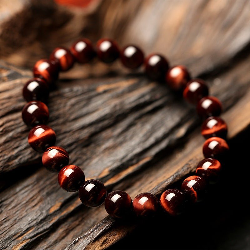 Vintage Style 8mm Red Tiger Eye Bracelet Anti - fatigue - Yahko Merchandise