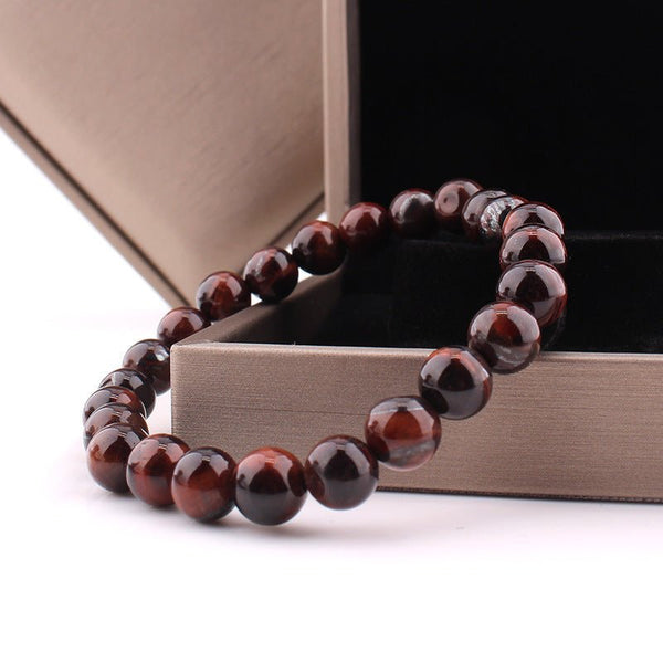 Vintage Style 8mm Red Tiger Eye Bracelet Anti - fatigue - Yahko Merchandise