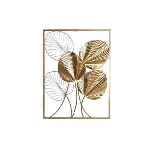 Wall Decoration DKD Home Decor 50,5 x 2 x 67,5 cm Golden Leaf of a - Yahko Merchandise