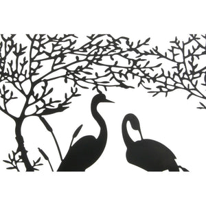 Wall Decoration DKD Home Decor 98 x 1 x 98 cm Black Birds (2 Units) - Yahko Merchandise