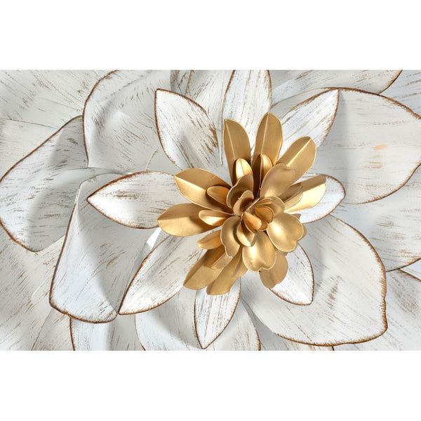 Wall Decoration DKD Home Decor Golden Metal White (60 x 9 x 60 cm) - Yahko Merchandise