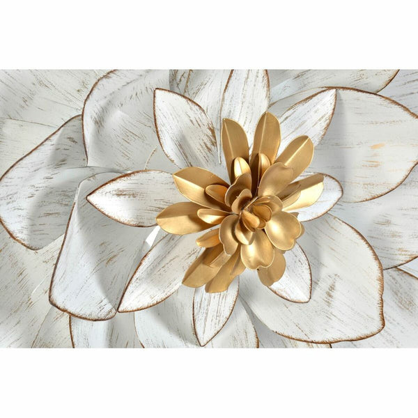 Wall Decoration DKD Home Decor Golden Metal White (60 x 9 x 60 cm) - Yahko Merchandise