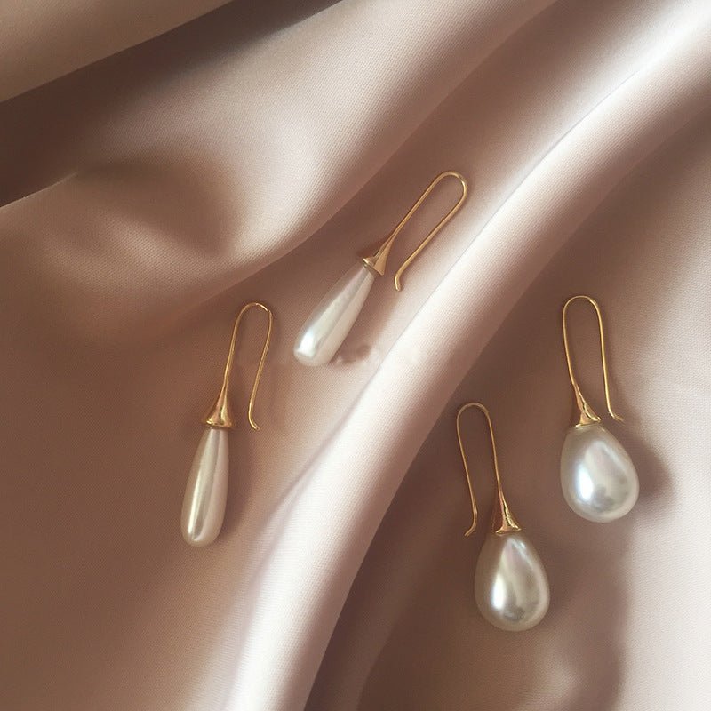 Waterdrop pearl simple personality earrings - Yahko Merchandise