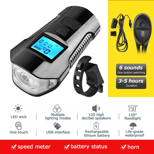 Waterproof bicycle light USB charging - Yahko Merchandise