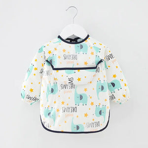 Waterproof Cotton Bib for Kids - Long Sleeve Feeding Apron - Yahko Merchandise