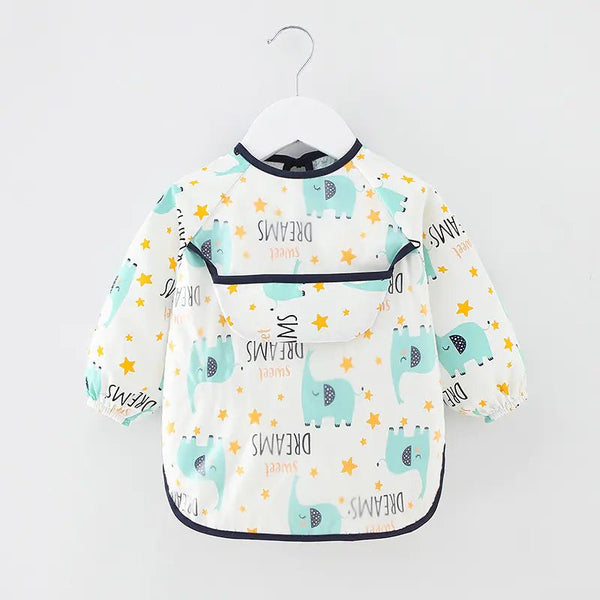 Waterproof Cotton Bib for Kids - Long Sleeve Feeding Apron - Yahko Merchandise