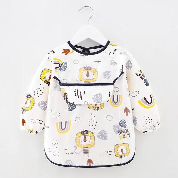Waterproof Cotton Bib for Kids - Long Sleeve Feeding Apron - Yahko Merchandise