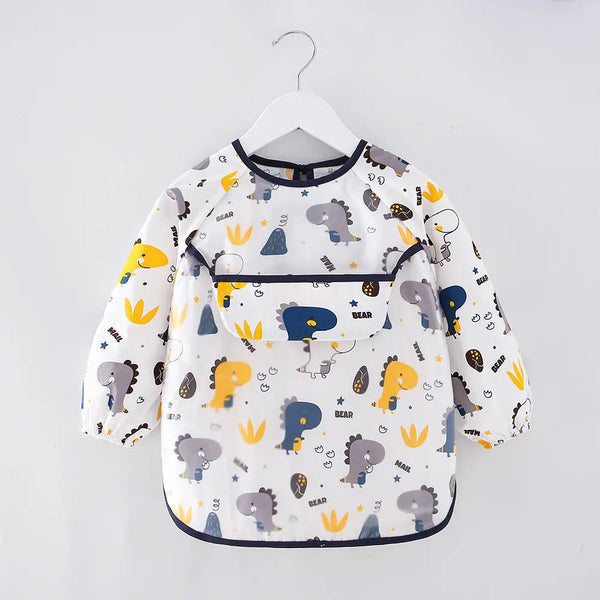 Waterproof Cotton Bib for Kids - Long Sleeve Feeding Apron - Yahko Merchandise
