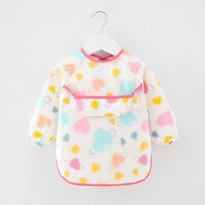 Waterproof Cotton Bib for Kids - Long Sleeve Feeding Apron - Yahko Merchandise
