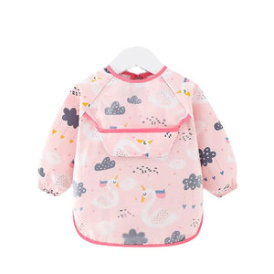 Waterproof Cotton Bib for Kids - Long Sleeve Feeding Apron - Yahko Merchandise
