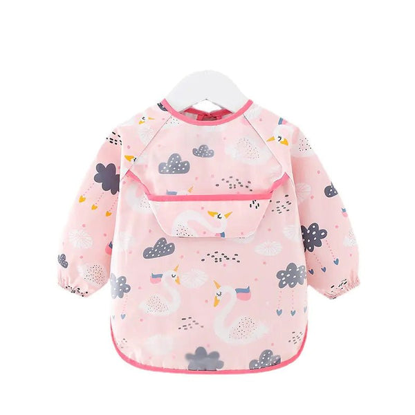 Waterproof Cotton Bib for Kids - Long Sleeve Feeding Apron - Yahko Merchandise