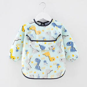 Waterproof Cotton Bib for Kids - Long Sleeve Feeding Apron - Yahko Merchandise