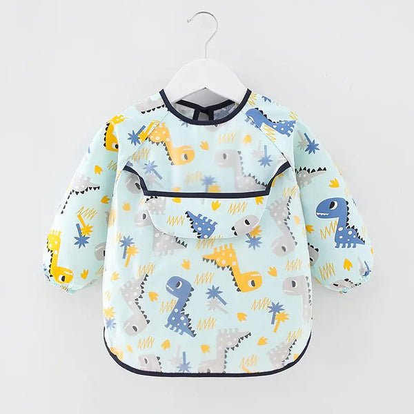 Waterproof Cotton Bib for Kids - Long Sleeve Feeding Apron - Yahko Merchandise