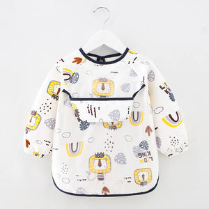 Waterproof Cotton Bib for Kids - Long Sleeve Feeding Apron - Yahko Merchandise
