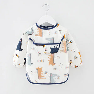 Waterproof Cotton Bib for Kids - Long Sleeve Feeding Apron - Yahko Merchandise