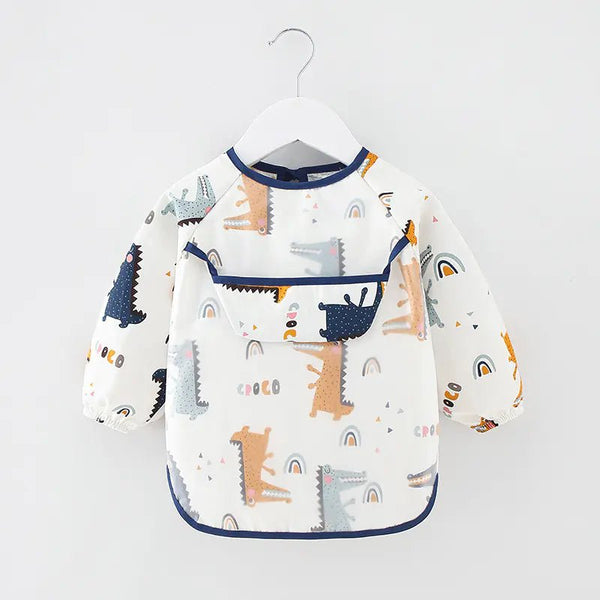 Waterproof Cotton Bib for Kids - Long Sleeve Feeding Apron - Yahko Merchandise