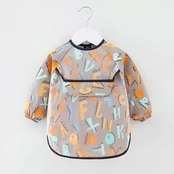 Waterproof Cotton Bib for Kids - Long Sleeve Feeding Apron - Yahko Merchandise