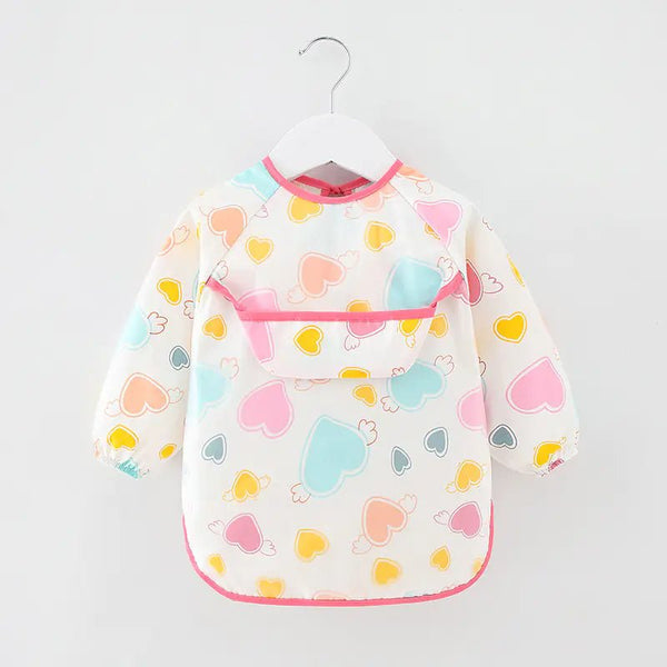 Waterproof Cotton Bib for Kids - Long Sleeve Feeding Apron - Yahko Merchandise
