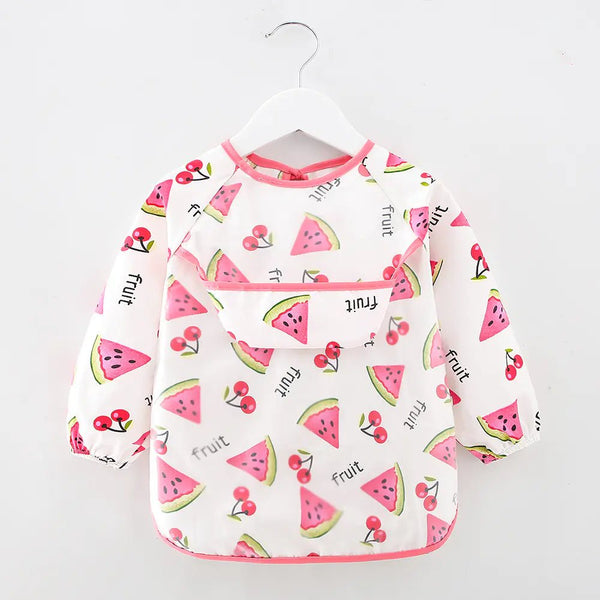 Waterproof Cotton Bib for Kids - Long Sleeve Feeding Apron - Yahko Merchandise