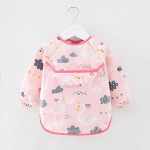 Waterproof Cotton Bib for Kids - Long Sleeve Feeding Apron - Yahko Merchandise
