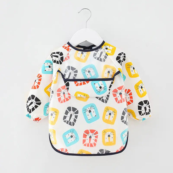 Waterproof Cotton Bib for Kids - Long Sleeve Feeding Apron - Yahko Merchandise