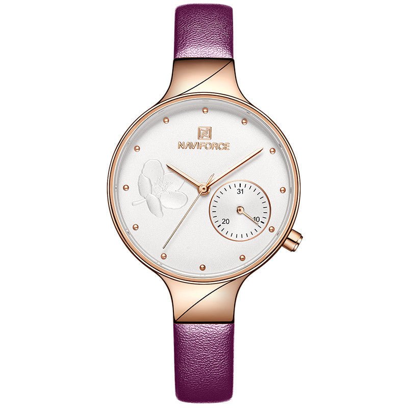 Waterproof Quartz Watch With PU Strap For Women - Yahko Merchandise