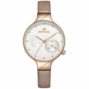 Waterproof Quartz Watch With PU Strap For Women - Yahko Merchandise