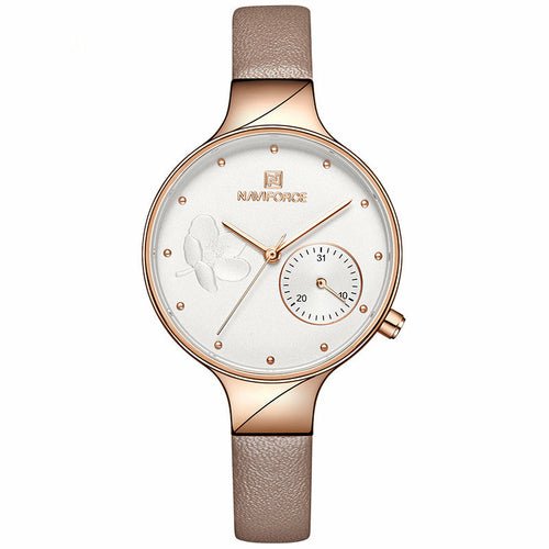 Waterproof Quartz Watch With PU Strap For Women - Yahko Merchandise
