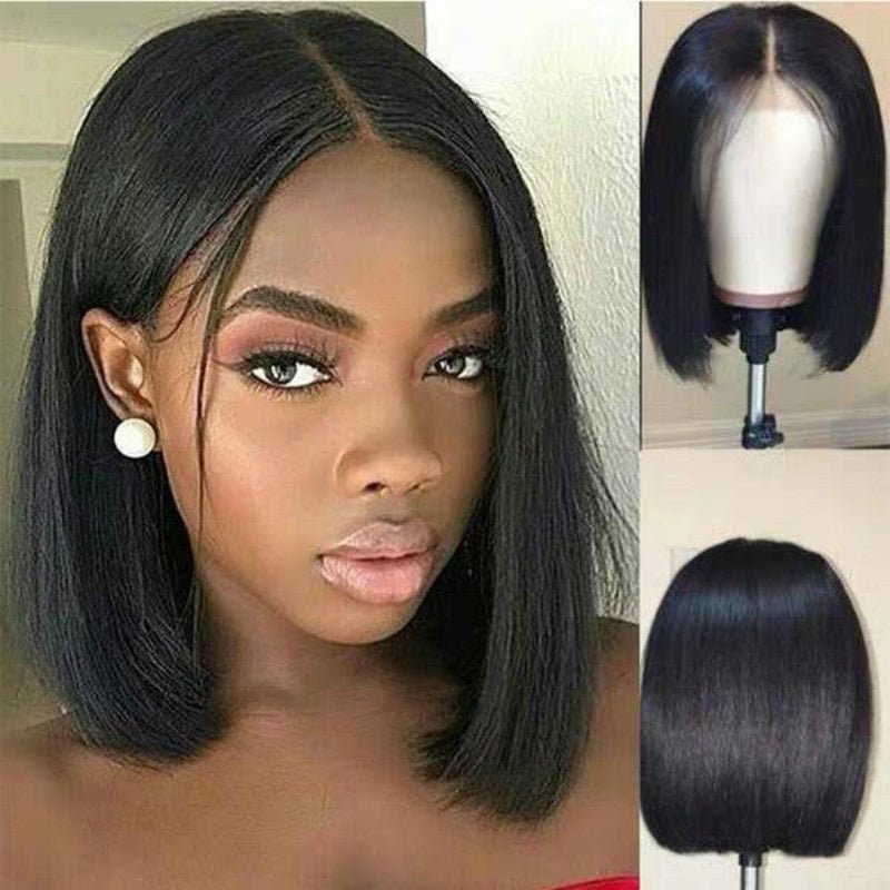 Wig Women Short Human Hair Wigs Bob Brazilian Black Women Remy - Yahko Merchandise