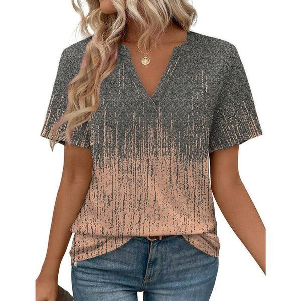 WIHOLL Womens Tops Summer Short Sleeve V Neck Blouses Business Casual Loose Fit Tshirts Trendy Fashion Outfits Shortsleeve Everyday - Yahko Merchandise