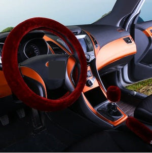 Winter Wool Car Cover Plush Steering Wheel Cover - Yahko Merchandise