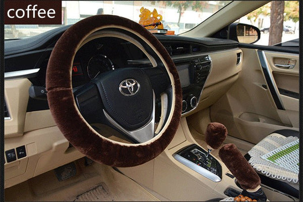 Winter Wool Car Cover Plush Steering Wheel Cover - Yahko Merchandise