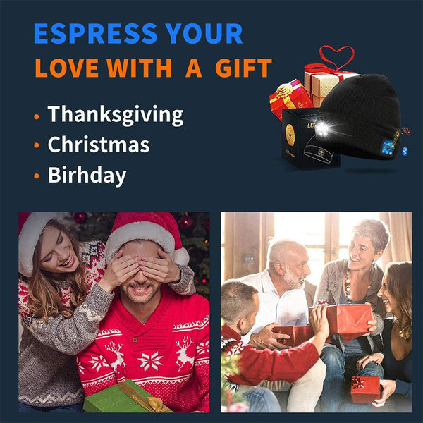 Wireless Bluetooth LED Hat with Music Speakers Light Winter Gift - Yahko Merchandise