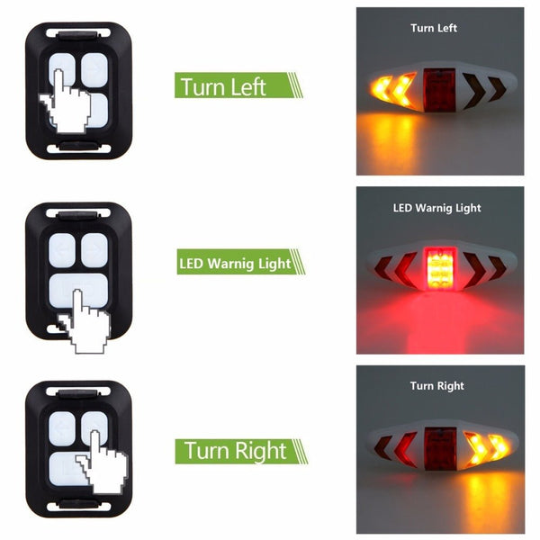 Wireless remote control bicycle taillight - Yahko Merchandise