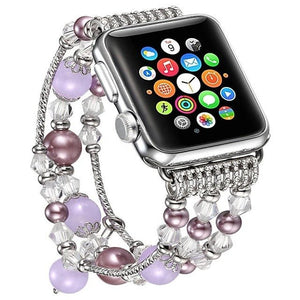 Women Agate Beads Strap Bracelet For Apple Watch All Series - Yahko Merchandise