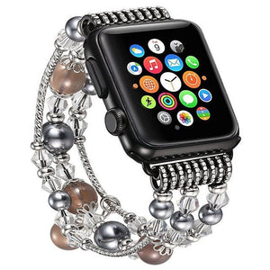 Women Agate Beads Strap Bracelet For Apple Watch All Series - Yahko Merchandise