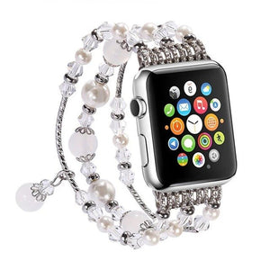 Women Agate Beads Strap Bracelet For Apple Watch All Series - Yahko Merchandise