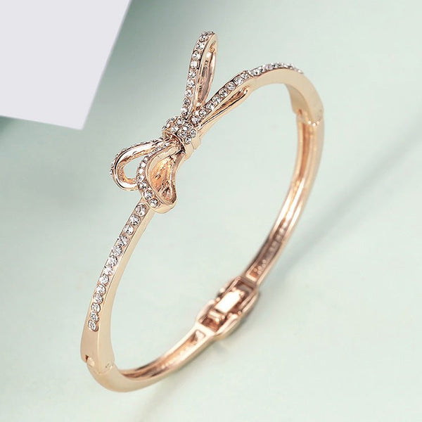 Women's Bracelets, Diamonds, Bows, Rose Gold Alloy Bracelets - Yahko Merchandise