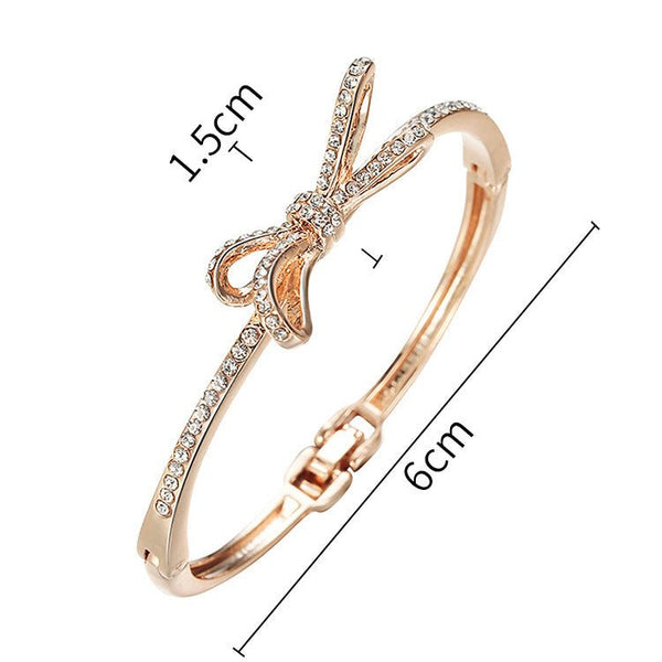 Women's Bracelets, Diamonds, Bows, Rose Gold Alloy Bracelets - Yahko Merchandise