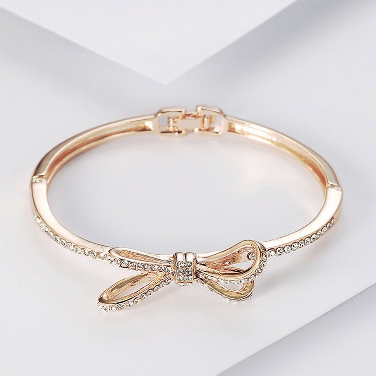 Women's Bracelets, Diamonds, Bows, Rose Gold Alloy Bracelets - Yahko Merchandise